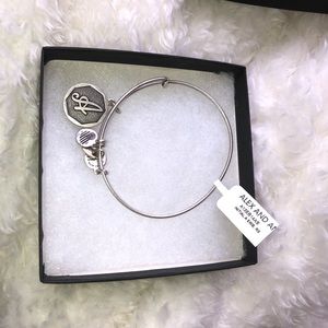 Alex and Ani silver A initial bracelet.